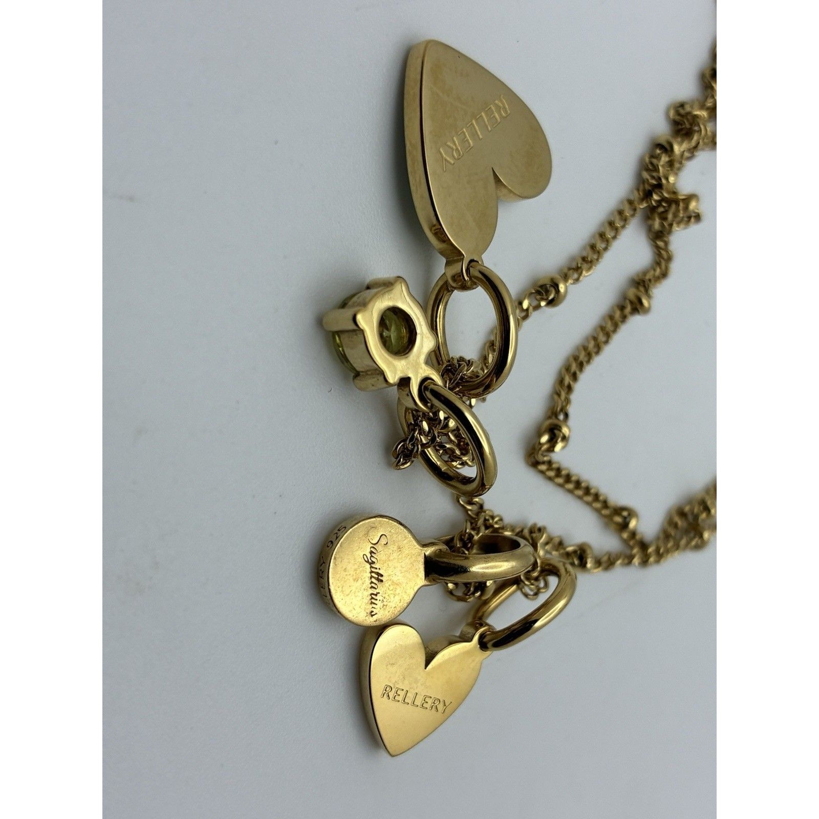 Rellery 925 Gold Vermeil Malachite Heart Sagittarius Birthstone Charm Necklace — image 3 of 8